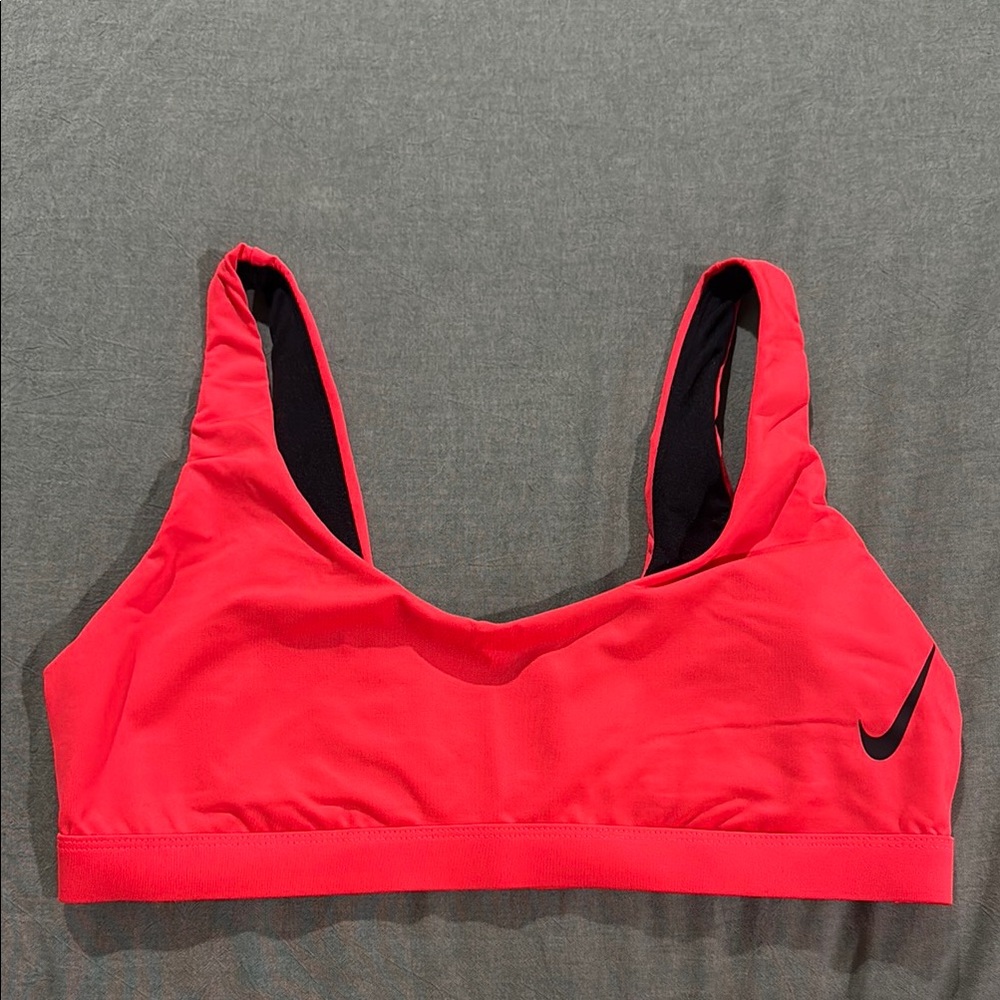 Nike Women's Red Bikini Top with Black Logo